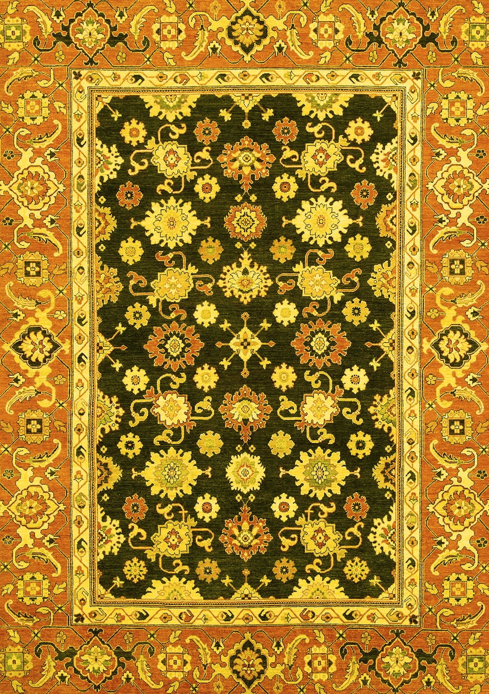 Yellow Rectangular Rug Ahgly Company Indoor Rectangle Abstract Yellow Modern Area Rugs, 2' x 5 ...