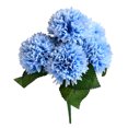 thumbnail image 3 of Ramo de flores artificiales de 5 cabezas Ceremonia de banquete de boda Decoración floral Tela de seda Flor falsa con hojas, Azul Eigraketly HA6561-04B, 3 of 6