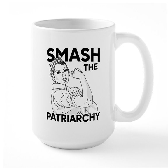 CafePress - Rosie The Riveter Smash - 15 oz Ceramic Large White Novelty Mug