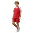 thumbnail image 6 of Piuwrlz Boys Football Athletic Sets T-Shirt and Shorts Outfit Sets Red Size 2 T, 6 of 9