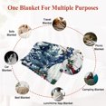 thumbnail image 6 of Blue Snowman Christmas Throw Blanket,Flannel Fleece Blanket with Striped Design for Couch,Xmas Snowflake Eucalyptus Leaves Wooden Soft All Season Plush Blankets for Sofa Office Chair 30"x40", 6 of 9