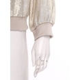 thumbnail image 6 of inhzoy Women's Bomber Jacket Lightweight Zip Up Casual Metallic Jacket Coat Outerwear Champagne L, 6 of 7