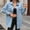 Light Blue, variant on Oversized Jean Jacket for Women Button Down Distressed Frayed Hem Loose Denim Shacket with Pockets Blue L(L)