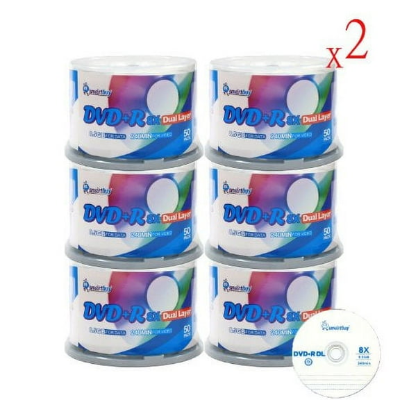 Smartbuy Logo 600-disc 8.5gb/240min 8x Dvd r Dl Dual Layer Double Layer Blank Data Record Media Disc Spindle