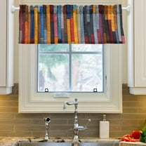Ryvnso Geometry Stripes Window Valance Kitchen Farmhouse Rod Pocket Short Curtain 54x18 inch