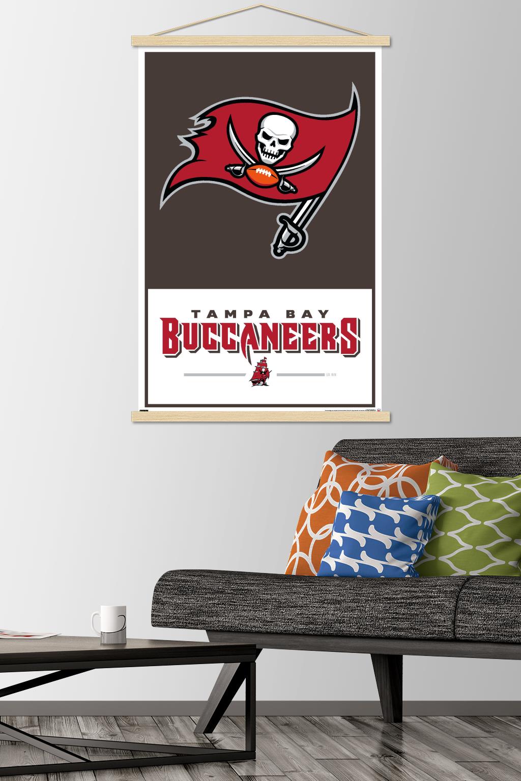 NFL Tampa Bay Buccaneers - Logo 21 Wall Poster with Wooden Magnetic Frame, 22.375" x 34"
