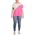 thumbnail image 3 of Terra & Sky Women's Plus Size Cut Out Neck Short Sleeve Top, 3 of 5