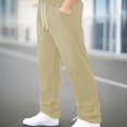 thumbnail image 2 of XDZJLR Mens Pants Casual Fashion Straight Solid Color Drawstring Trendy Leisure Comfortable Trousers, 2 of 5