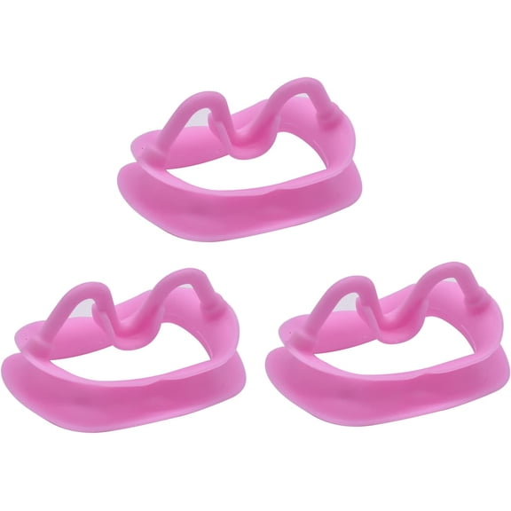 XIRQI 3 Pcs Silicone Mouth Opener,Dental Cheek Retractor for Teeth Whitening,Reusable Intraoral Lip Retractor (Pink)