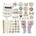 thumbnail image 2 of Grofry 55 Pcs Junk Socks Charms Kit Multi Shapes Faux Peral Decor Brooches And Safety Pins Socks DIY Accessories, 2 of 8