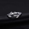 thumbnail image 2 of (argent) Bague Branche D'olivier En Argent S925 - Bague Ouverte Feuille - Bague De Fianailles En Argent Sterling, 2 of 5