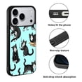 thumbnail image 2 of WIRESTER Shockproof Soft Rubber Cover Case for Apple iPhone 17 Pro 6.3" 2025, Black White Tuxedo Cat Playful Postures On Teal, 2 of 5