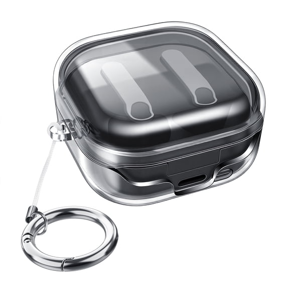 Fintie Clear Case for Samsung Galaxy Buds 4 / Galaxy Buds 4 Pro 2026, Anti-Lost Shockproof Earbuds Protective Cover with Keychain Carabiner Support Wireless Charging