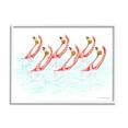 thumbnail image 4 of Stupell Industries Six Flamingoes Birds Synchronized Swimming Floral Caps Graphic Art White Framed Art Print Wall Art, Design by Amelie Legault, 4 of 5