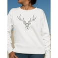 thumbnail image 2 of Polygonal Deer Head Sweatshirt Women -Image by Shutterstock, Female Large, 2 of 4