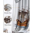 thumbnail image 6 of Nautical Lighthouses Blackout Curtains for Bedroom, Thermal Insulated Drapes, Ocean Ship Anchors Seashells Birds Black Out Curtains 63 Inch Long Room Darkening Kitchen Curtains 42"x63" 2 Panels, 6 of 8