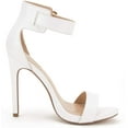 thumbnail image 3 of BURUDANI Women's Ankle Strap Open Toe Stilettos High Heel Sandals Party Dress White/Pat Size 11, 3 of 4