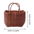 thumbnail image 6 of OUNONA Plastic Storage Basket Brown Multipurpose Tote for Home Use 1Pc, 6 of 8