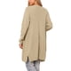 thumbnail image 3 of Suéter cárdigan para mujeres, abrigo de otoño, abierto al frente, de manga larga, abrigo de punto medio largo, chaqueta XS color caqui, 3 of 6