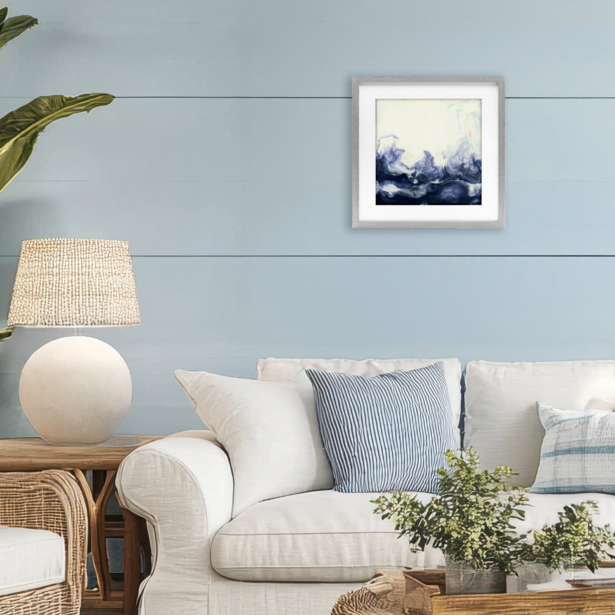 Stupell Industries Oceanic Fluid Swirl Gray Framed Print Under Glass, design by Laura Van Horne