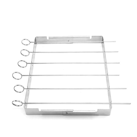 Foldable BBQ Skewer Rack Stainless Steel Barbecue Rack Reusable Grill Rack