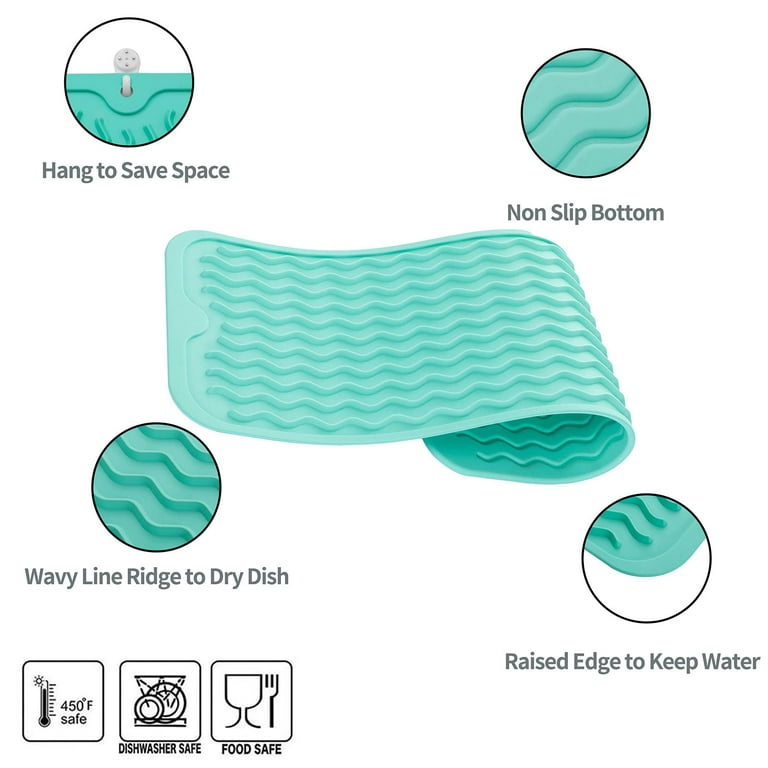  MicoYang Silicone Dish Drying Mat for Multiple Usage,Easy  clean,Eco-friendly,Heat-resistant Silicone Mat for Kitchen Counter or  Sink,Refrigerator or Drawer Liner Black XXL 24 inches x 18 inches: Home &  Kitchen
