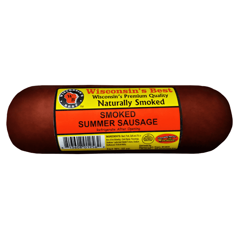 Wisconsin s Best Hickory Smoked Beef Summer Sausage Low Carb High Protein Snack 12oz Walmart