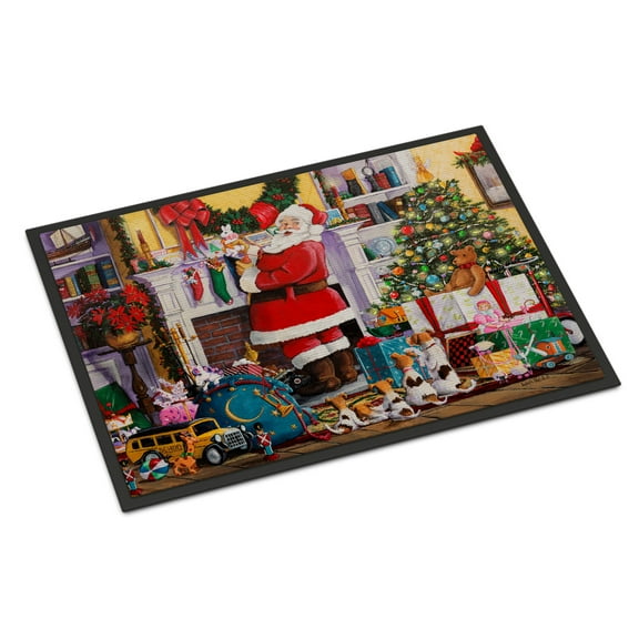 Carolines Treasures PJH3003MAT Santa Claus Placing the Presents Doormat 18x27 27"L x 18"W multicolor
