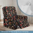 thumbnail image 2 of SCRAWLGOD Mushroom Daisy Floral Black Recliner Chair Covers Stretch Reclining Cover for Recliner Chair Washable 1 Seat Chair Covers for Reclining Chairs with Elastic Band for Dogs Pets, 2 of 7