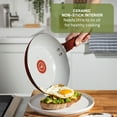 thumbnail image 5 of T-Fal Kitchen Solutions Red 5 Quarts Ceramic Non-Stick Jumbo Cooker Sauté Pan with Lid & Helper Handle, 5 of 12