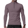 thumbnail image 3 of ZCFZJW Men's Quarter Zip Pullover Quick Dry Long Sleeve Golf Shirts Lightweight Casual 1/4 Half Zip Sweatshirts for Golf Polo Fishing Athletic Outfit Clothes Purple M, 3 of 8