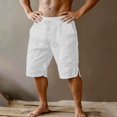 thumbnail image 4 of CQONEPT Mens Casual Shorts Cotton Athletic Workout Shorts Lounge Bermuda Drawstring Sweat Shorts with Pockets White L, 4 of 7