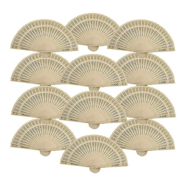 Abanico de Mano de Madera de 12 Piezas, Abanicos Plegables de Madera una Granel, Abanicos Chinos Vintage, Abanico de Mano Plegable para Mujeres, Regalos de Boda y CumpleañOs