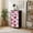 Color-1, variant on 4 Drawer Vertical Storage Dresser stained glass style abstract pink heart blue rectangular with Wood Top Fabric Pull Drawers