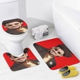 thumbnail image 4 of Bad Bunny-theme 4-Piece Shower Curtain Set with Rugs, Waterproof Bathroom Decor Set Includes Bath Mat, U-Shaped Rug, Toilet Lid Cover and Curtain with Hooks, 4 of 6