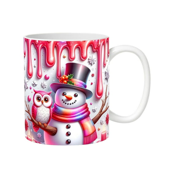 CEHVOM Christmas Mugs,Christmas Santa Claus Mug,Cute Christmas Coffee Mugs,Christmas Mug Inflated Snowman Mug,Santa Mug Press Puffy Design 15oz 11oz Coffe