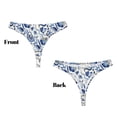 thumbnail image 3 of Fotbe Blue Paisley Tanga Sin Costuras para Mujer con Estampado – Panties Invisibles, Transpirables y Cómodos para Uso Diario-4X-Large, 3 of 6