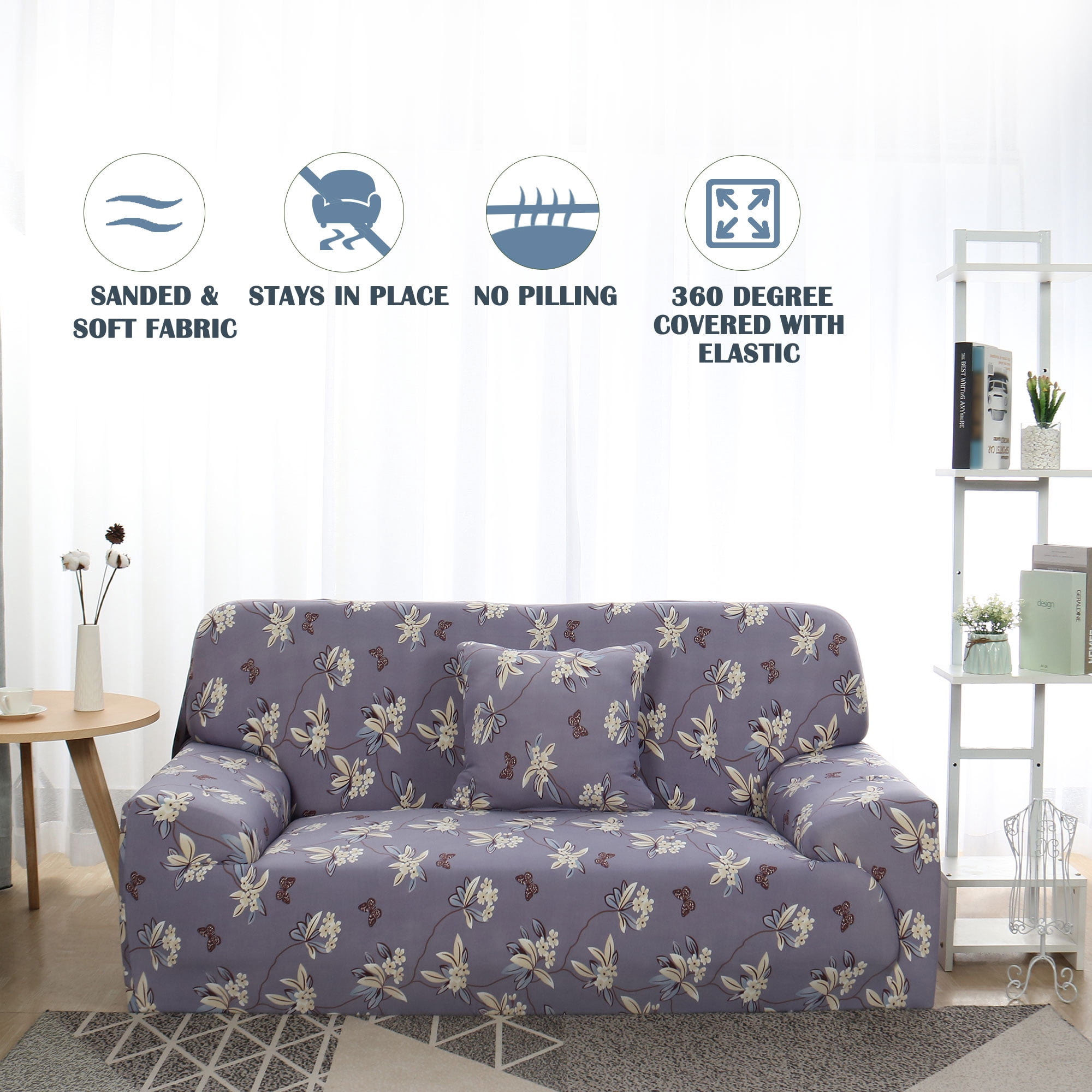 PiccoCasa Couch Covers Chair Covers Sofa Cover Stretch Sofa Slipcover Pattern 21 Loveseat-2 Seater 57"-72"