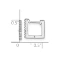 thumbnail image 2 of 925 Sterling Silver Rhodium Plated Brilliant-cut CZ Square Hinged Post Hoop Earrings 11.5x11.8mm Wide 1.5mm Thick Hoop E, 2 of 2