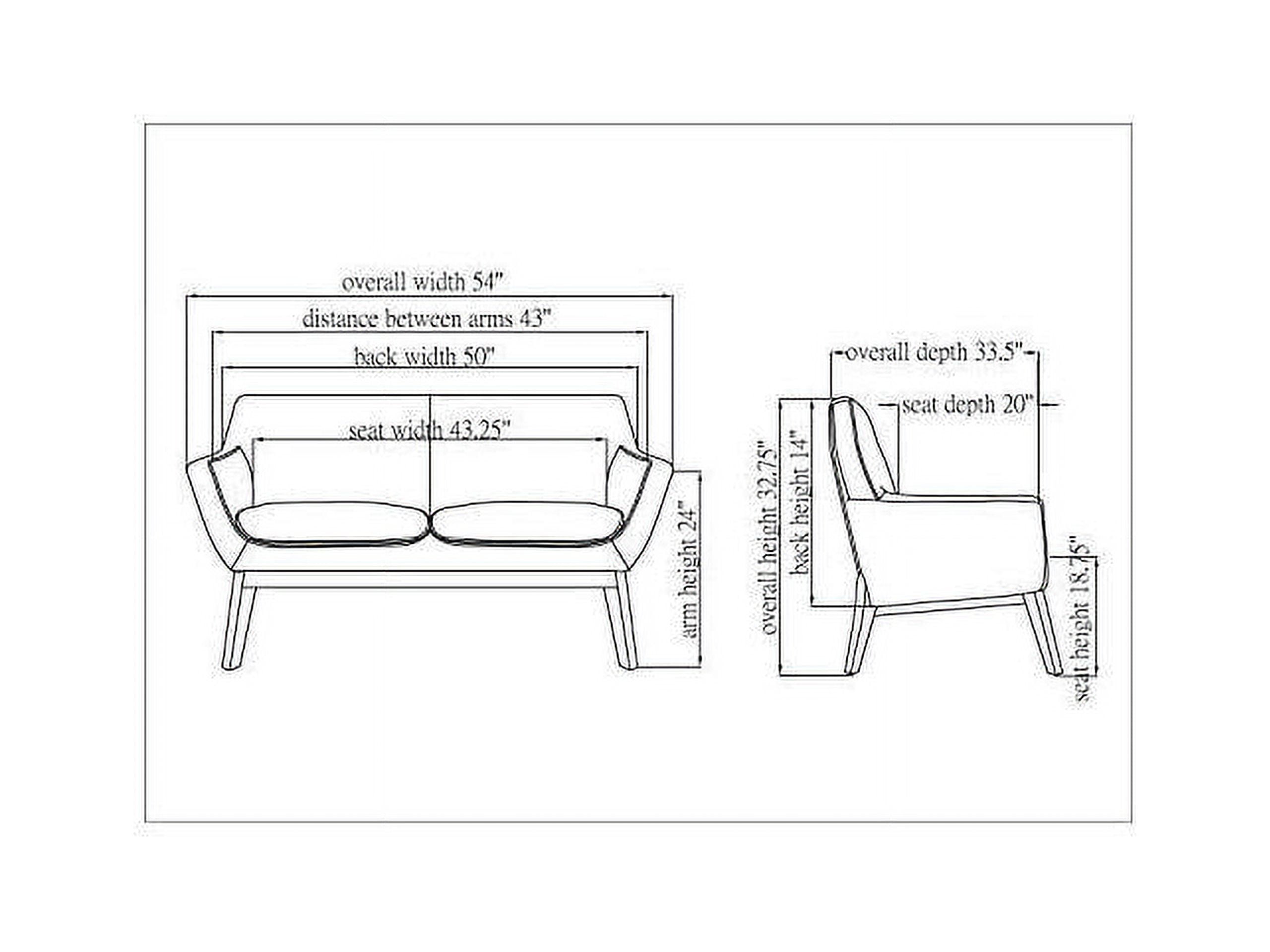 Lorell Quintessence Collection Upholstered Loveseat 53.1" x 19.8" x 32.8" - Material: Wood Leg - Finish: Black