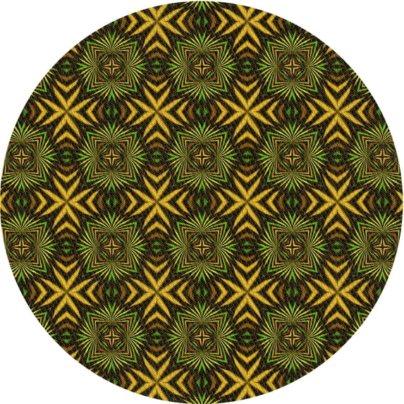 Ahgly Company Machine Washable Indoor Round Transitional Midnight Gray Area Rugs, 7' Round