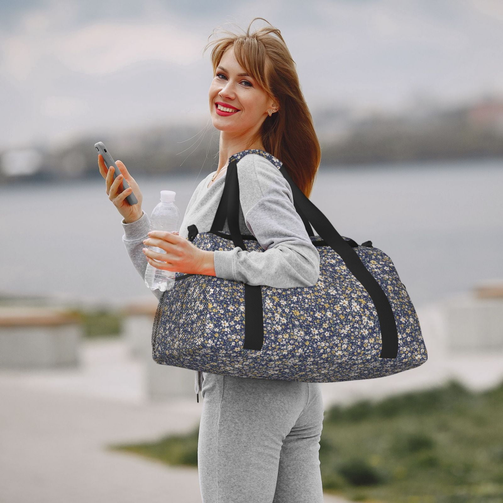 Fuzoiu Daisies Flowers Print Travel Duffle Bag,Carry On Tote Bags,Duffel Bag,Sport Gym Bag, Hospital Bag for Labor and Delivery, Overnight Bag,Luggage Bag