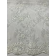 thumbnail image 3 of Beautiful Embroidered Lace w/Sequins, By the Yard from Sal Tex Fabrics, White/clear, 3 of 3