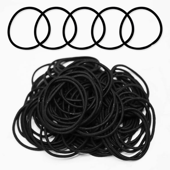 100pcs Black Elastic Hair Bands, Small Elastic Hair Bobbles For Women, 2mm Thin Hair Tie For Kids, Soft Hair Bands Withou Metal, Elastic Ponytail Holder, Gentle Elastics Hair Ties