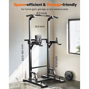 FED Fitness Sportsroyals Adjustable Power Tower 400lbs Max Weight Dip Station Pull up Bar Power Rack Push up Resistance Band for Home Gym