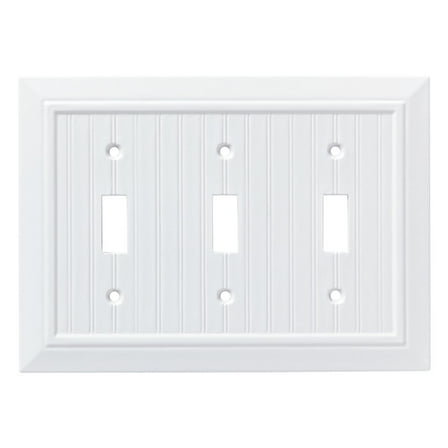Franklin Brass W35273-PW-C Classic Beadboard Triple Switch Wall Plate, Single