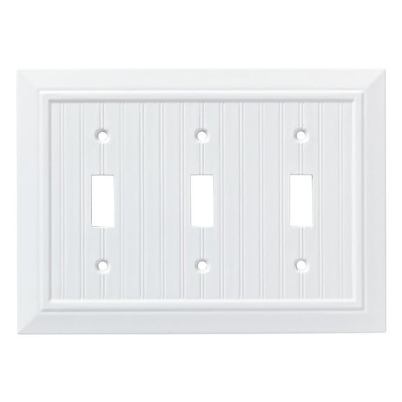 Franklin Brass W35273-PW-C Classic Beadboard Triple Switch Wall Plate, Single