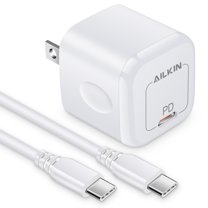 USB C Block,AILKIN PD 20W C Type USB C Charger Block with Type C Usb C Charging Cables 6ft USB Wall Charger Plug Phone Fast Charger Adapter for Android iPhone 15 Charger Block Usb C,Black