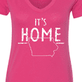 thumbnail image 4 of Inktastic It's Home State of Iowa Outline Distressed Text Women's V-Neck T-Shirt, 4 of 5