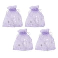 thumbnail image 4 of Mesh Bags, Star Pattern 4.5 X 3.3in Drawstring Sheer Mesh Bag  For Party Purple, 4 of 8